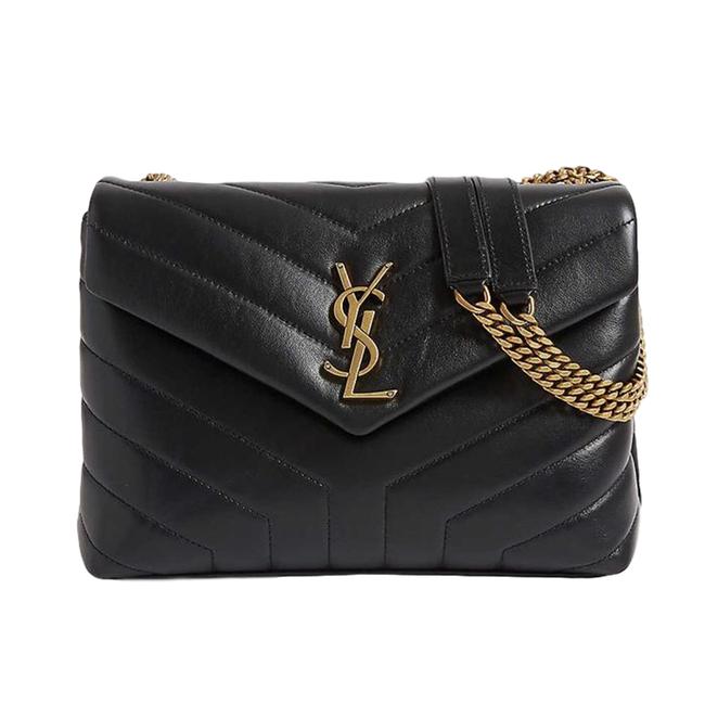 Saint Laurent Monogram Loulou 2020 Small Gold Ghw Black Leather Shoulder Bag