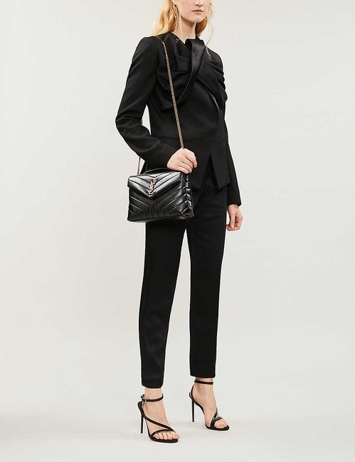 Saint Laurent Monogram Loulou 2020 Small Gold Ghw Black Leather Shoulder Bag
