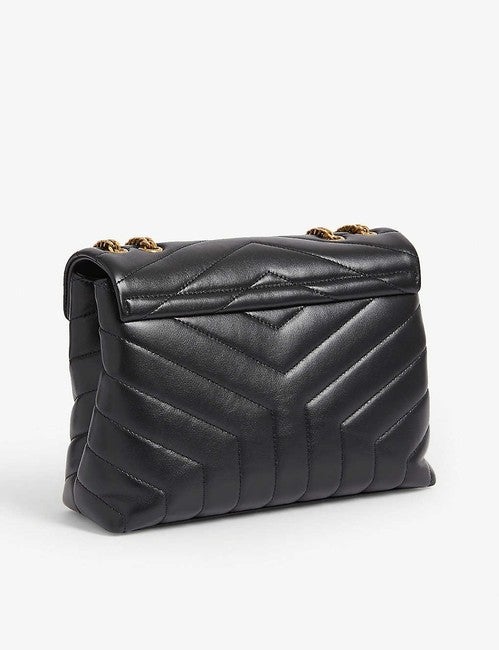 Saint Laurent Monogram Loulou 2020 Small Gold Ghw Black Leather Shoulder Bag