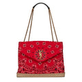 Saint Laurent Monogram Loulou Bandana Medium Red Coated Canvas Tote