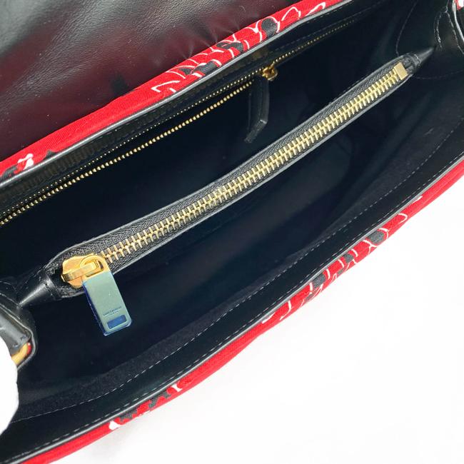 Saint Laurent Monogram Loulou Bandana Medium Red Coated Canvas Tote
