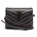 Saint Laurent Monogram Loulou Calfskin Y Quilted Monogram Black Leather Cross Body Bag