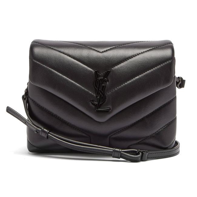 Saint Laurent Monogram Loulou Calfskin Y Quilted Monogram Black Leather Cross Body Bag