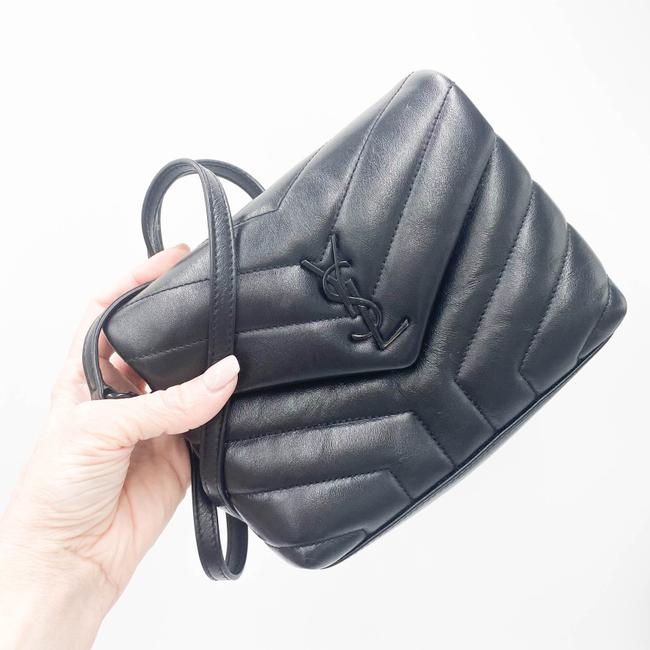Saint Laurent Monogram Loulou Calfskin Y Quilted Monogram Black Leather Cross Body Bag
