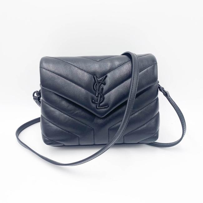 Saint Laurent Monogram Loulou Calfskin Y Quilted Monogram Black Leather Cross Body Bag