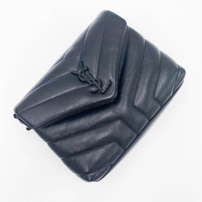 Saint Laurent Monogram Loulou Calfskin Y Quilted Monogram Black Leather Cross Body Bag