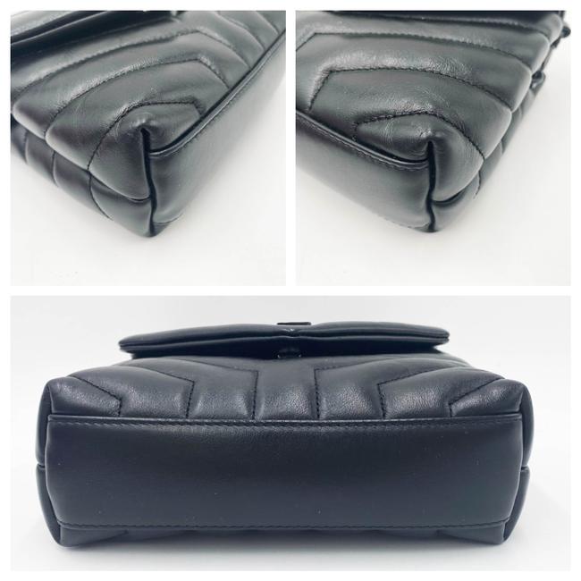 Saint Laurent Monogram Loulou Calfskin Y Quilted Monogram Black Leather Cross Body Bag