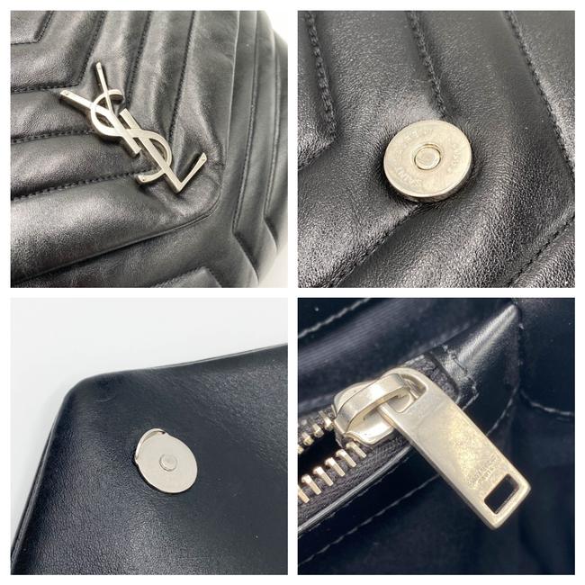 Saint Laurent Monogram Loulou Calfskin Y Quilted Monogram Large Chain Satchel Black Leather Shoulder Bag