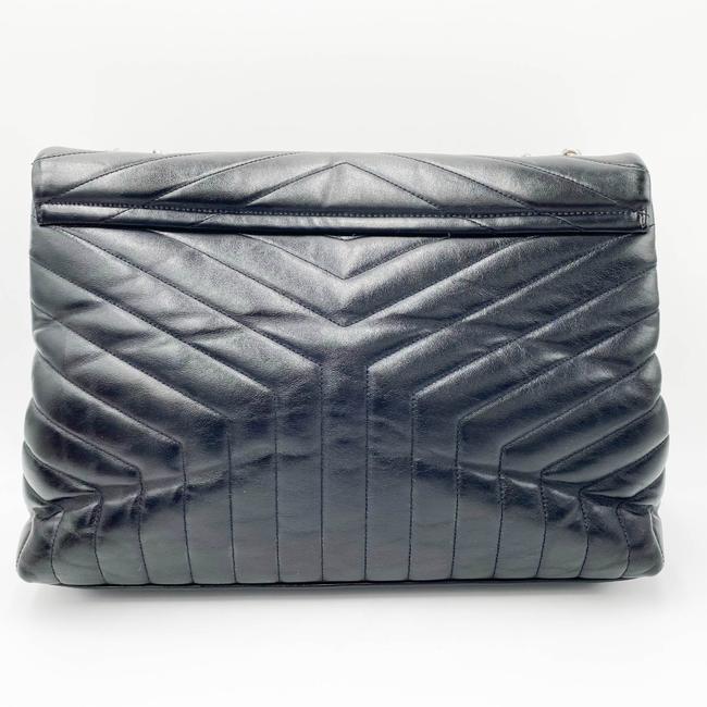 Saint Laurent Monogram Loulou Calfskin Y Quilted Monogram Large Chain Satchel Black Leather Shoulder Bag