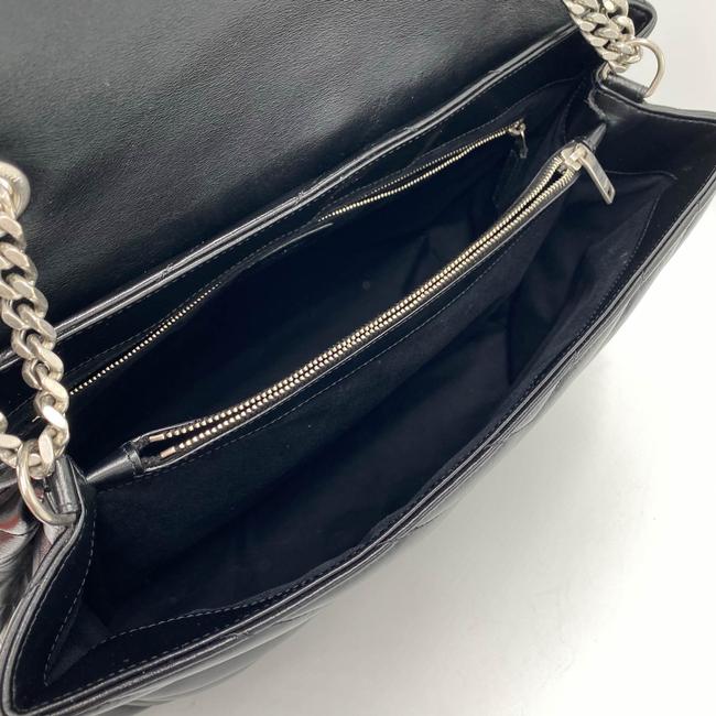 Saint Laurent Monogram Loulou Calfskin Y Quilted Monogram Large Chain Satchel Black Leather Shoulder Bag