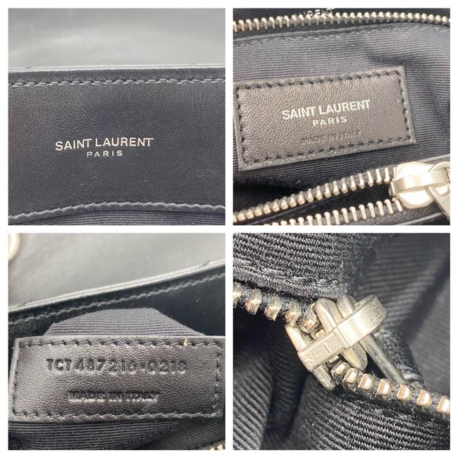 Saint Laurent Monogram Loulou Calfskin Y Quilted Monogram Medium Chain Satchel Black Leather Shoulder Bag