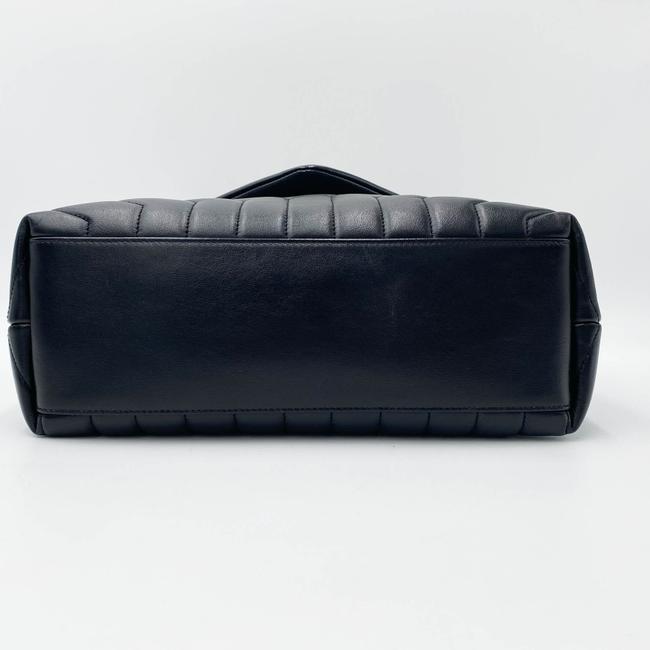 Saint Laurent Monogram Loulou Calfskin Y Quilted Monogram Medium Chain Satchel Black Leather Shoulder Bag