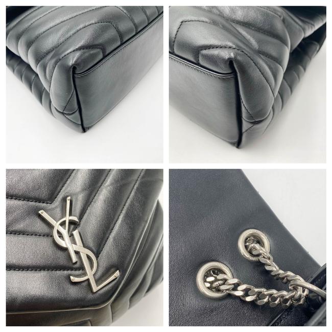Saint Laurent Monogram Loulou Calfskin Y Quilted Monogram Medium Chain Satchel Black Leather Shoulder Bag