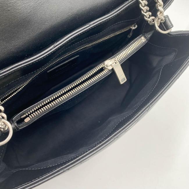 Saint Laurent Monogram Loulou Calfskin Y Quilted Monogram Medium Chain Satchel Black Leather Shoulder Bag