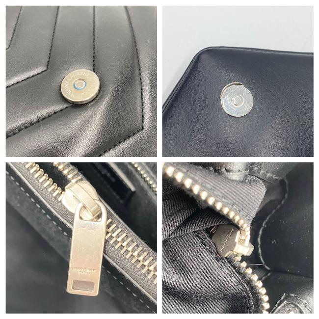 Saint Laurent Monogram Loulou Calfskin Y Quilted Monogram Medium Chain Satchel Black Leather Shoulder Bag