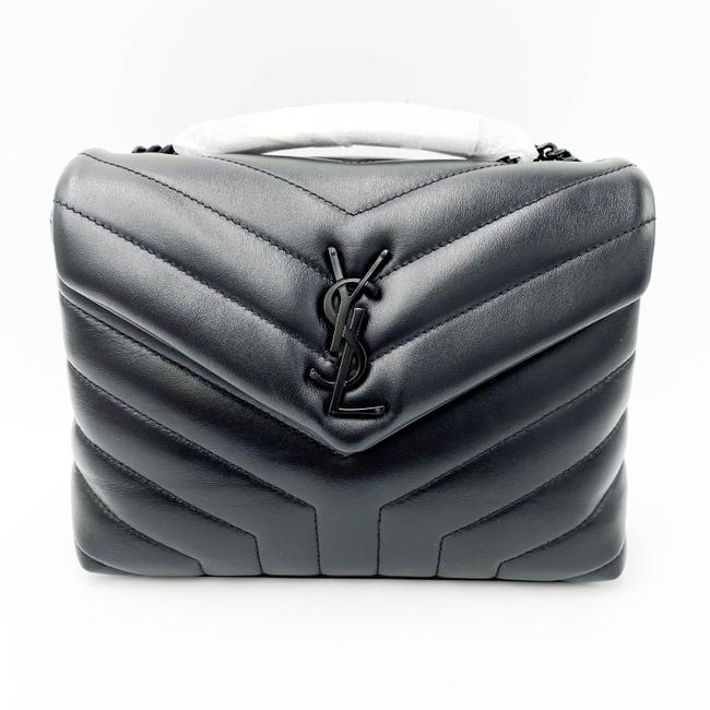 Saint Laurent Monogram Loulou Calfskin Y Quilted Monogram Small Chain Satchel Black Leather Shoulder Bag