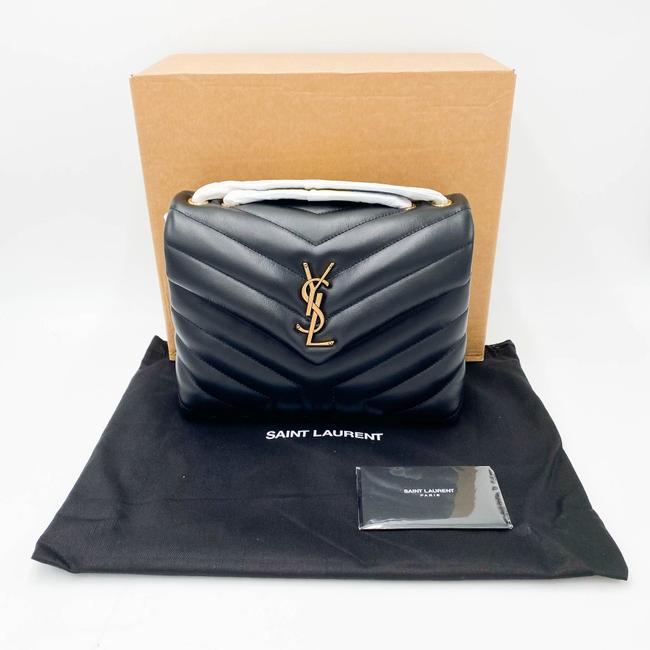 Saint Laurent Monogram Loulou Calfskin Y Quilted Monogram Small Chain Satchel Black Leather Shoulder Bag