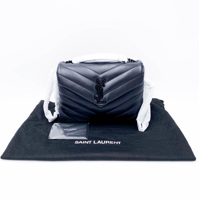 Saint Laurent Monogram Loulou Calfskin Y Quilted Monogram Small Chain Satchel Black Leather Shoulder Bag