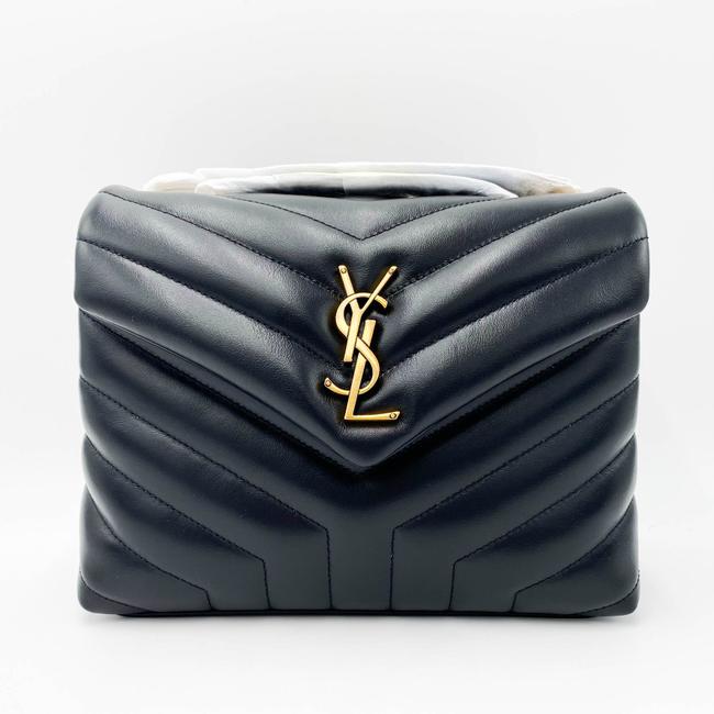 Saint Laurent Monogram Loulou Calfskin Y Quilted Monogram Small Chain Satchel Black Leather Shoulder Bag