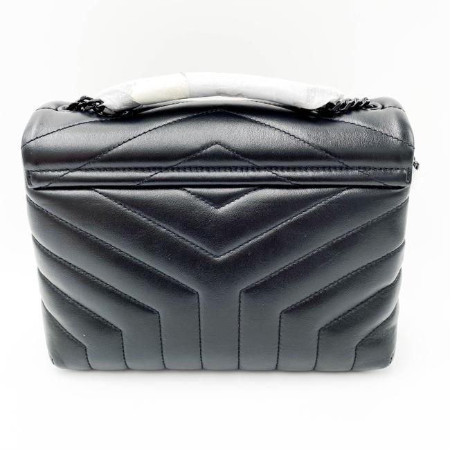 Saint Laurent Monogram Loulou Calfskin Y Quilted Monogram Small Chain Satchel Black Leather Shoulder Bag