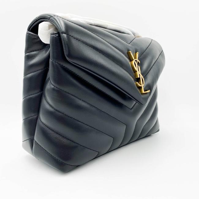 Saint Laurent Monogram Loulou Calfskin Y Quilted Monogram Small Chain Satchel Black Leather Shoulder Bag