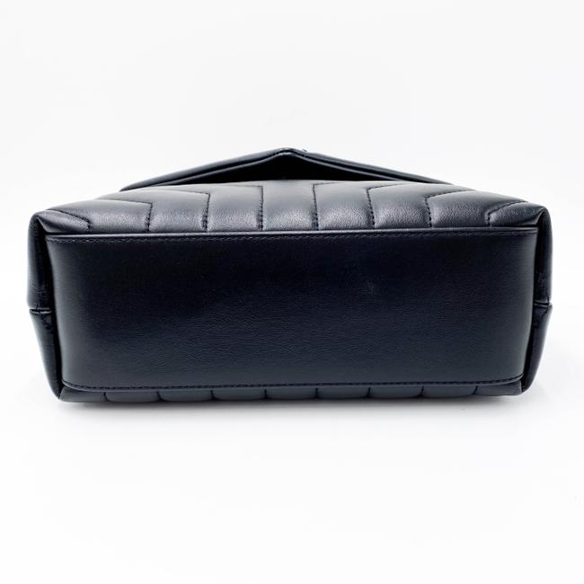 Saint Laurent Monogram Loulou Calfskin Y Quilted Monogram Small Chain Satchel Black Leather Shoulder Bag