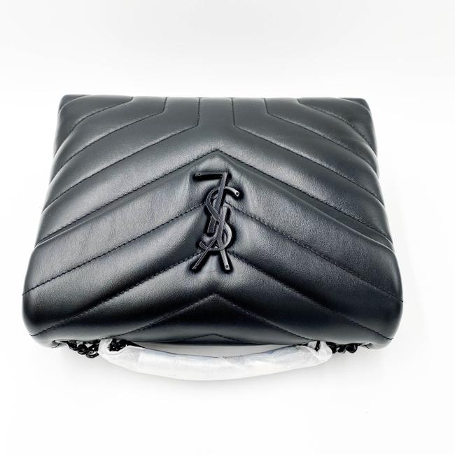 Saint Laurent Monogram Loulou Calfskin Y Quilted Monogram Small Chain Satchel Black Leather Shoulder Bag