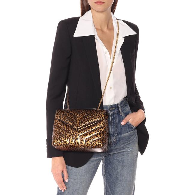 Saint Laurent Monogram Loulou Calfskin Y Quilted Monogram Small Chain Satchel Leopard Black Leather Shoulder Bag