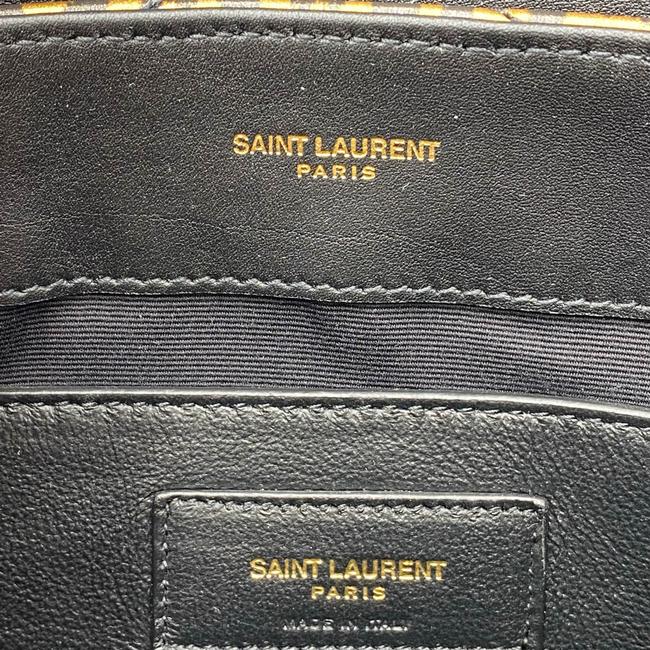 Saint Laurent Monogram Loulou Calfskin Y Quilted Monogram Small Chain Satchel Leopard Black Leather Shoulder Bag
