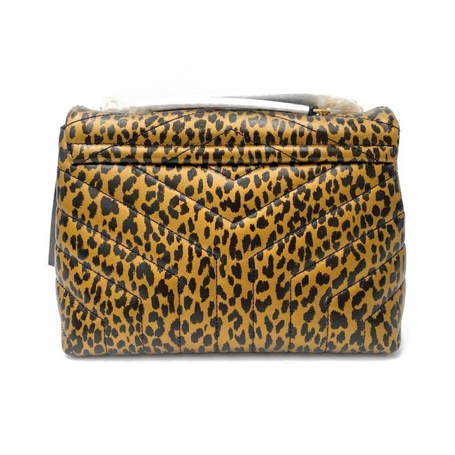 Saint Laurent Monogram Loulou Calfskin Y Quilted Monogram Small Chain Satchel Leopard Black Leather Shoulder Bag