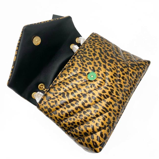 Saint Laurent Monogram Loulou Calfskin Y Quilted Monogram Small Chain Satchel Leopard Black Leather Shoulder Bag