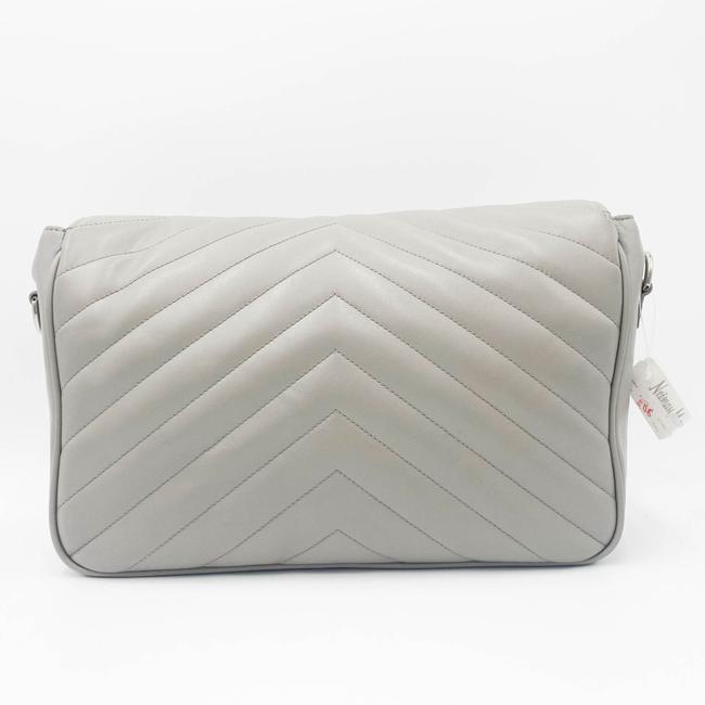 Saint Laurent Monogram Loulou Calfskin Y Quilted Pearl Grey Leather Shoulder Bag