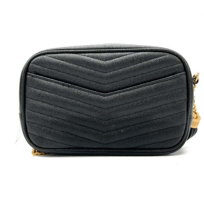 Saint Laurent Monogram Loulou Camera Lou Monogram Mini Black Leather Cross Body Bag