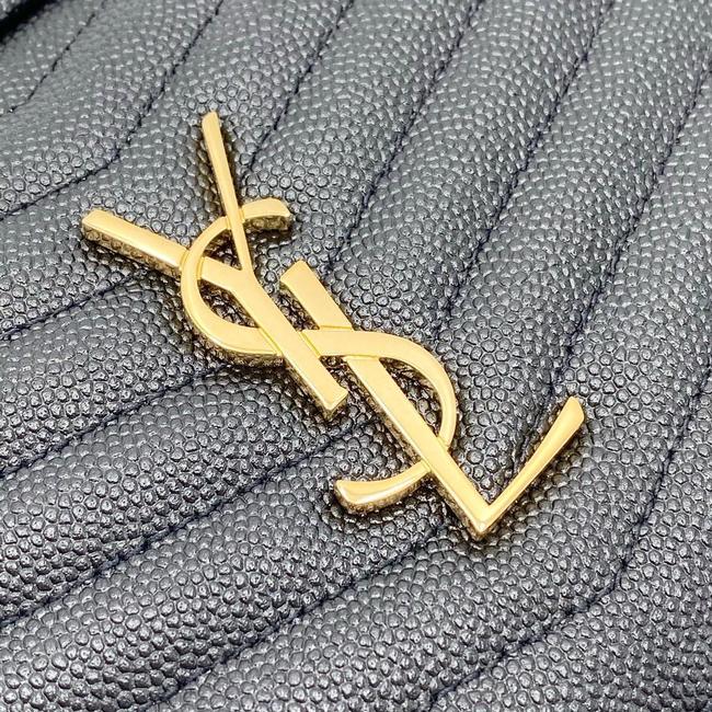 Saint Laurent Monogram Loulou Camera Lou Monogram Mini Black Leather Cross Body Bag