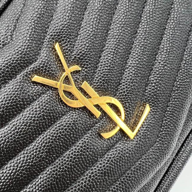 Saint Laurent Monogram Loulou Camera Lou Monogram Mini Black Leather Cross Body Bag