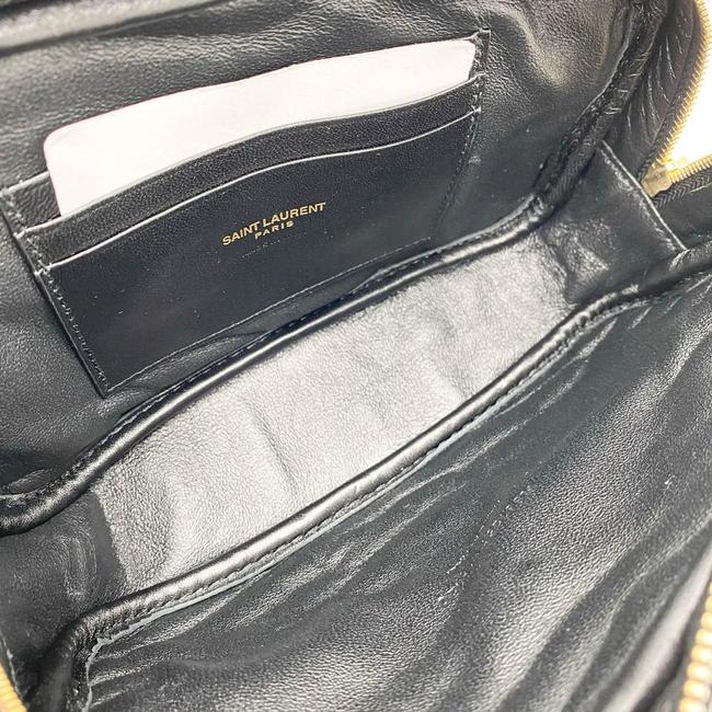 Saint Laurent Monogram Loulou Camera Lou Monogram Mini Black Leather Cross Body Bag