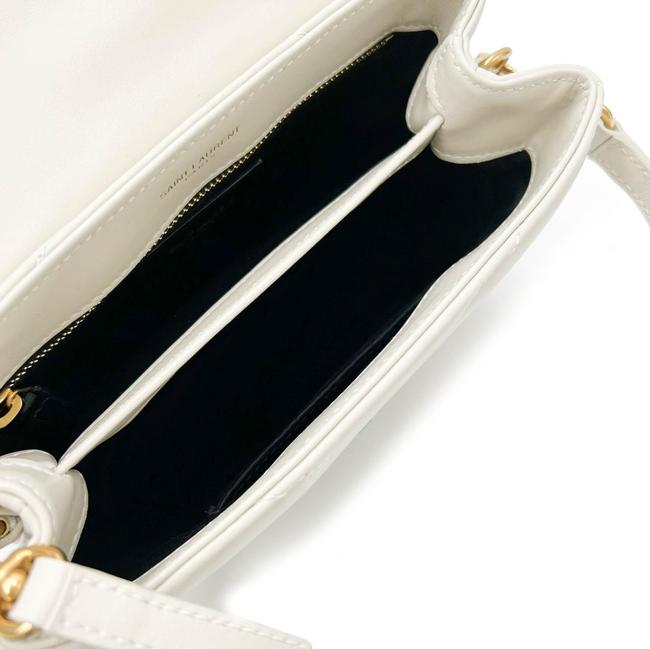 Saint Laurent Monogram Loulou Y Quilted Monogram Toy Ivory Crema Soft White Calfskin Leather Shoulder Bag