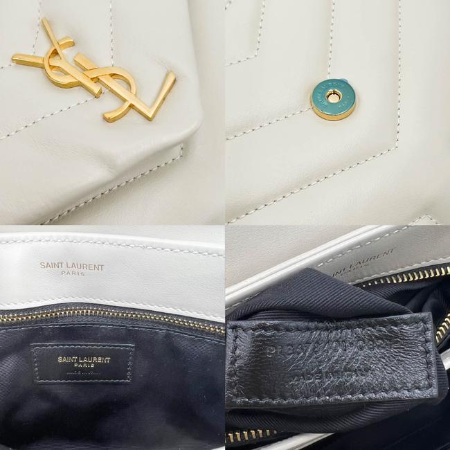 Saint Laurent Monogram Loulou Y Quilted Monogram Toy Ivory Crema Soft White Calfskin Leather Shoulder Bag