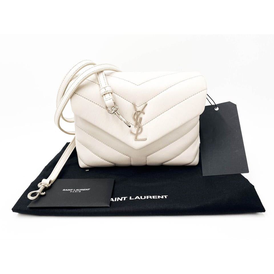 Saint Laurent Monogram Loulou Crossbody Calfskin Y Quilted Monogram Toy White Leather Shoulder Bag