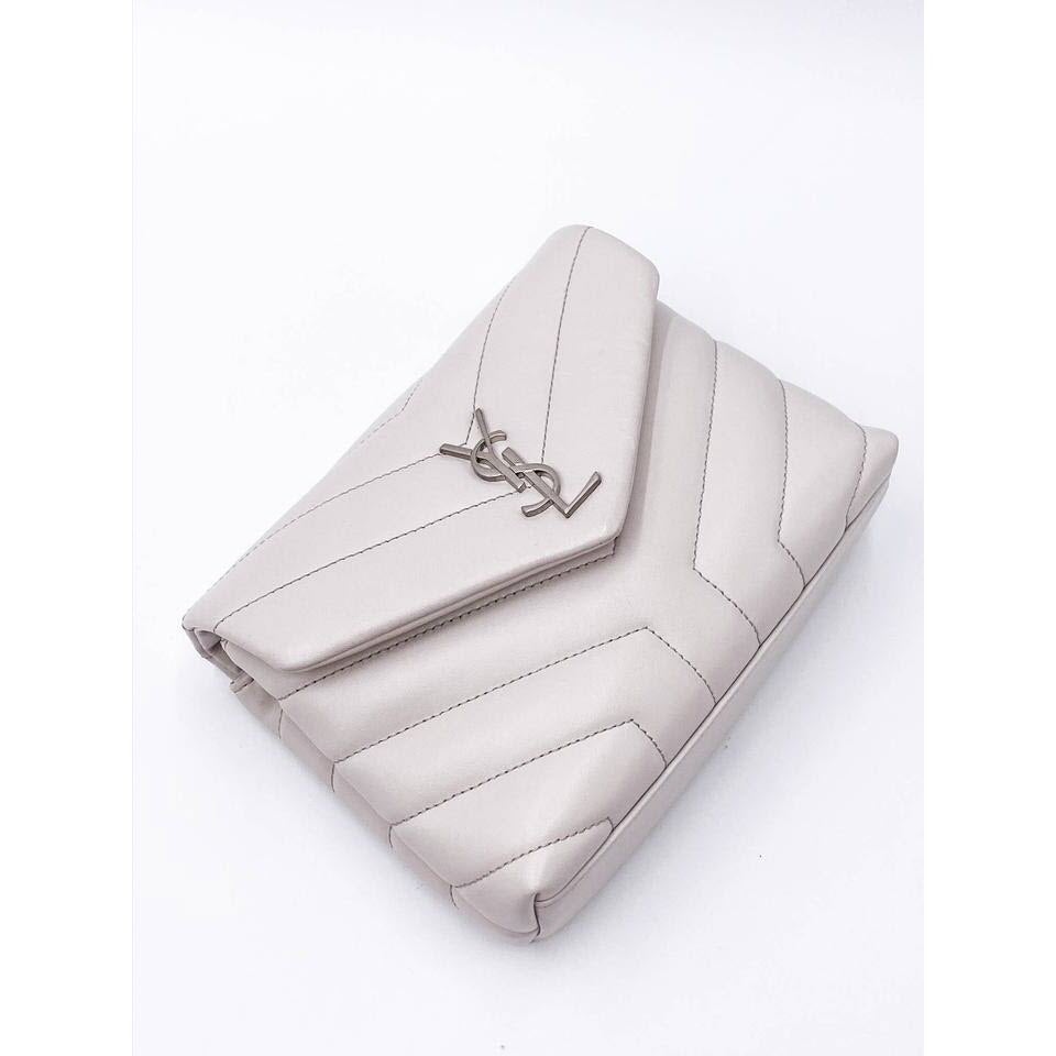 Saint Laurent Monogram Loulou Crossbody Calfskin Y Quilted Monogram Toy White Leather Shoulder Bag