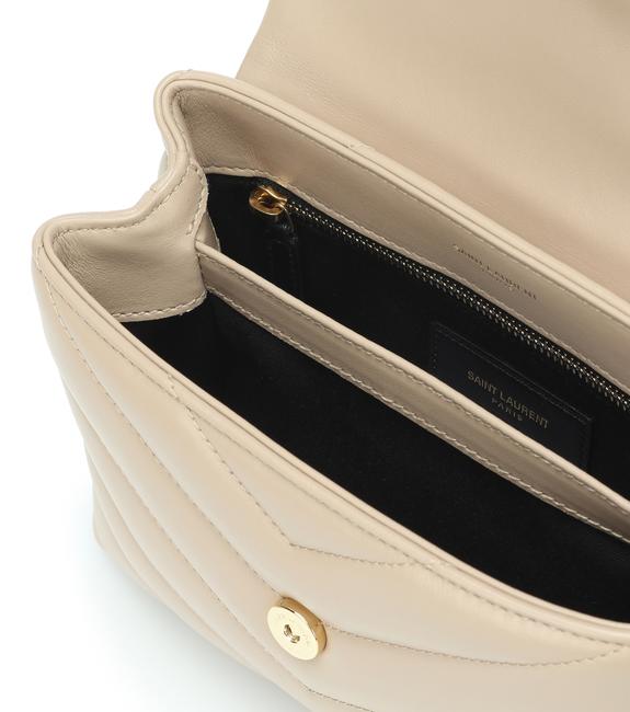 Saint Laurent Monogram Loulou Crossbody Mini Matelasse Beige Leather Shoulder Bag