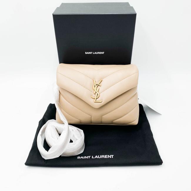 Saint Laurent Monogram Loulou Crossbody Mini Matelasse Beige Leather Shoulder Bag