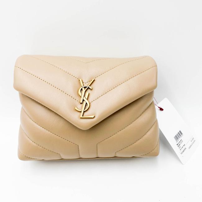 Saint Laurent Monogram Loulou Crossbody Mini Matelasse Beige Leather Shoulder Bag