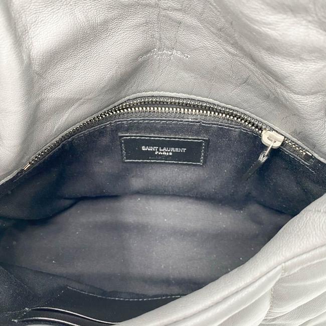 Saint Laurent Monogram Loulou Crossbody Mini Puffer Grey Leather Shoulder Bag