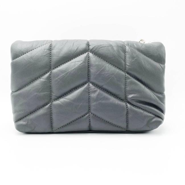 Saint Laurent Monogram Loulou Crossbody Mini Puffer Grey Leather Shoulder Bag