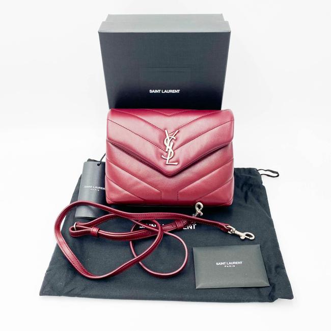 Saint Laurent Monogram Loulou Crossbody Toy Monogram Burgundy Bordeaux Red Leather Shoulder Bag