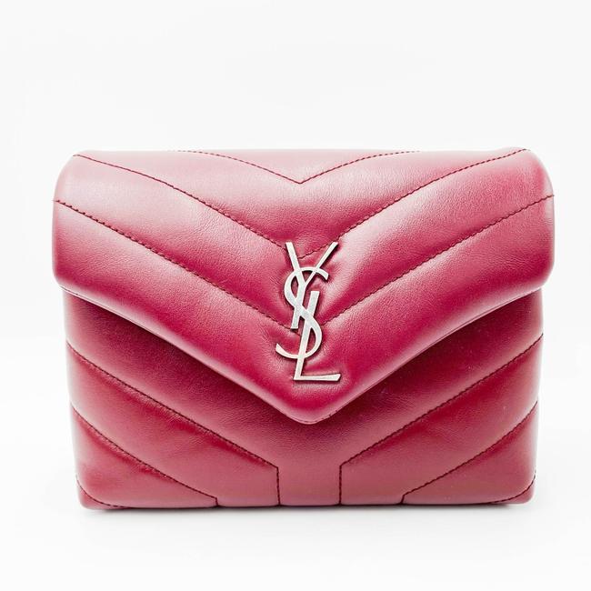 Saint Laurent Monogram Loulou Crossbody Toy Monogram Burgundy Bordeaux Red Leather Shoulder Bag