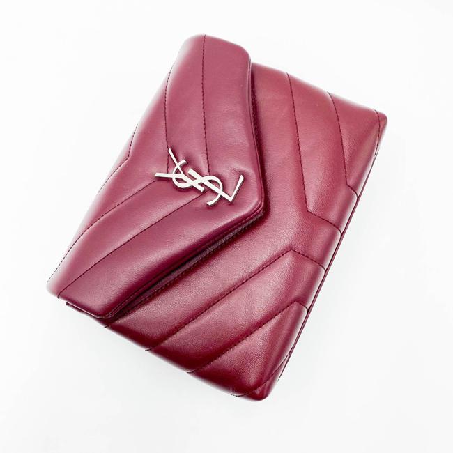 Saint Laurent Monogram Loulou Crossbody Toy Monogram Burgundy Bordeaux Red Leather Shoulder Bag