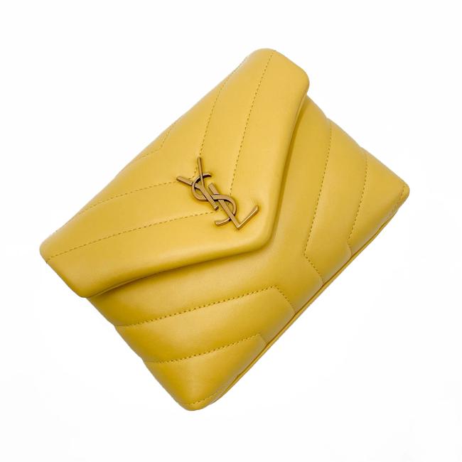 Saint Laurent Monogram Loulou Crossbody Toy Monogram Yellow Leather Shoulder Bag
