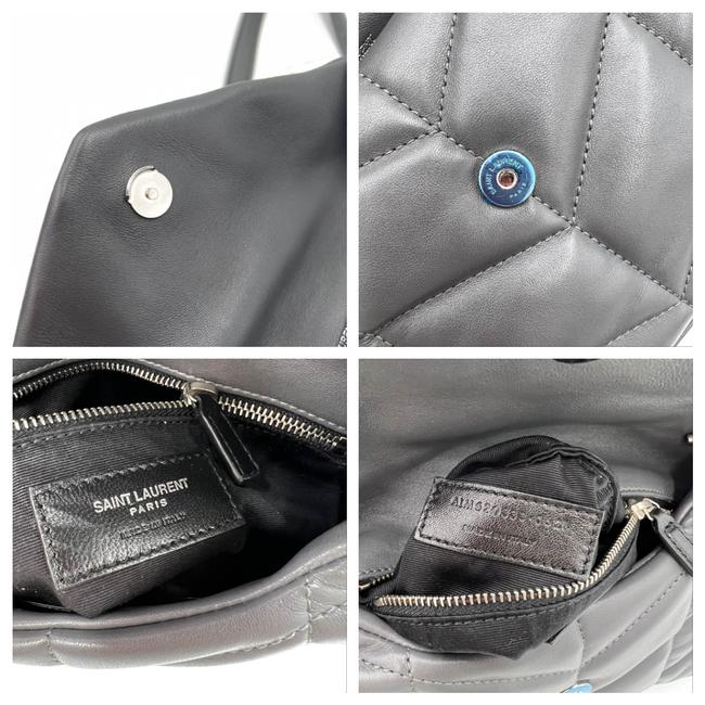 Saint Laurent Monogram Loulou Lou Mini Puffer Grey Leather Shoulder Bag